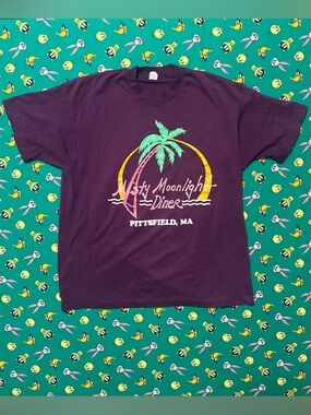 Screen Stars Purple Misty Moonlight Diner Graphic Tee